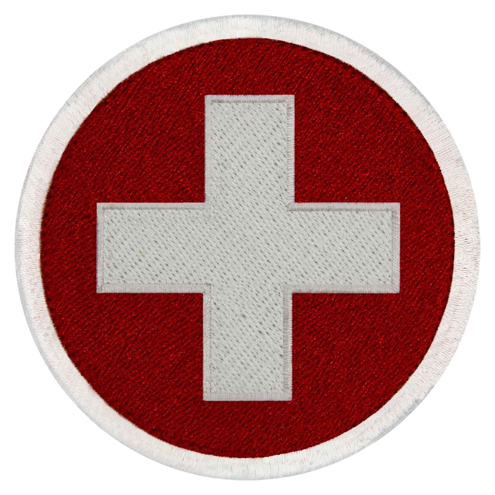 Circular Switzerland Flag Embroidered CH Patch Swiss Round National Badge Applique Hook & Loop Emblem