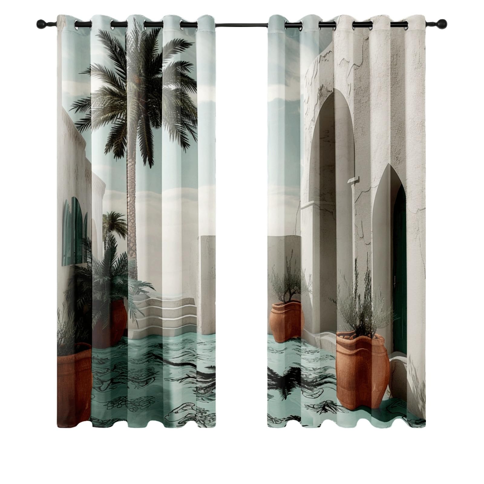 Curtain Beige Braun Blau Gardinen Blackout Curtain Polyester Vorhang mit Ösen Waschbar Vorhänge Living Room Verdunklungsvorhänge Schlafzimmer Gardienen Vorhang Blickdicht 2x85x200cm