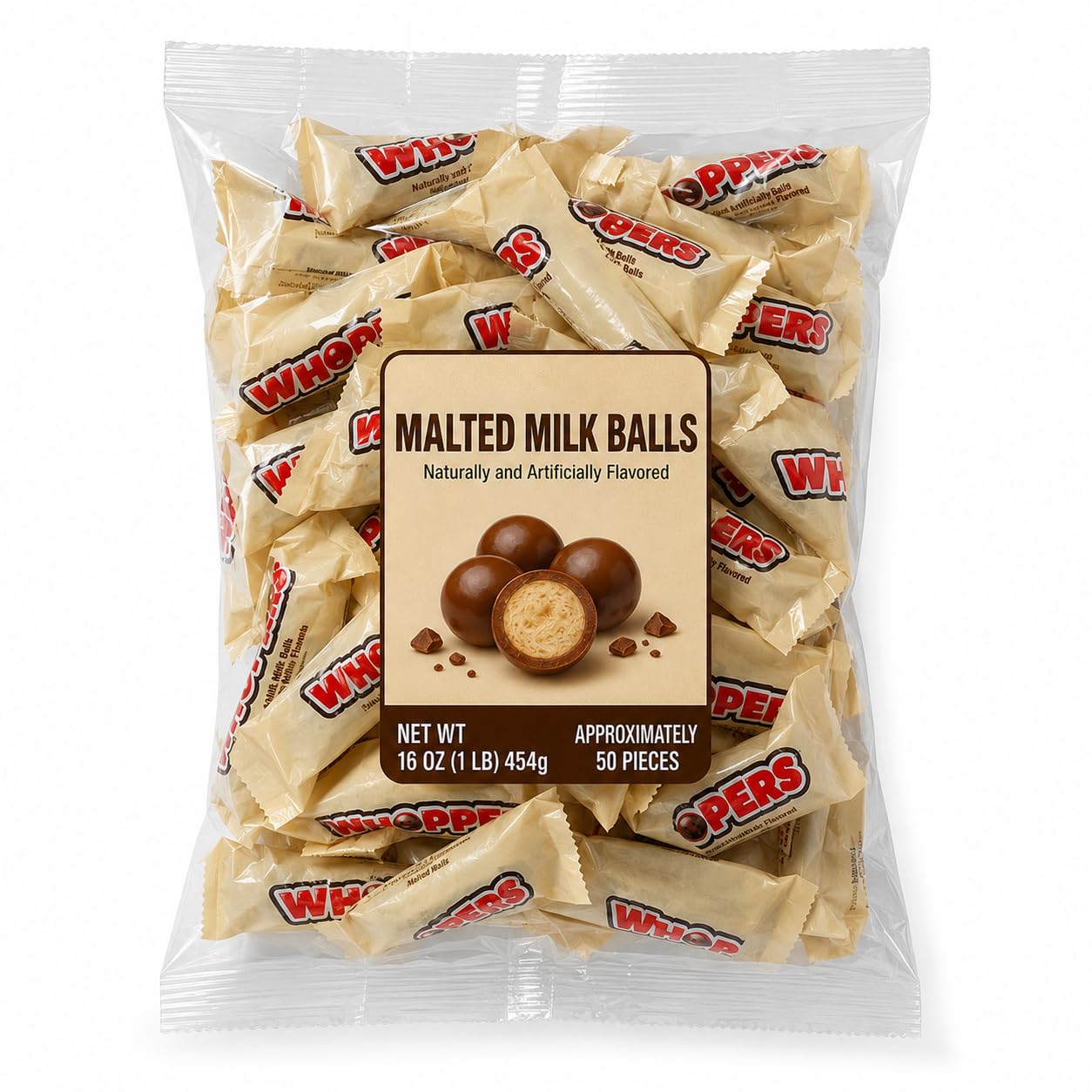 Malted Milk Balls Milk Chocolate Covered Crunchy Candy - 5 lb (Approx. 250 pieces)