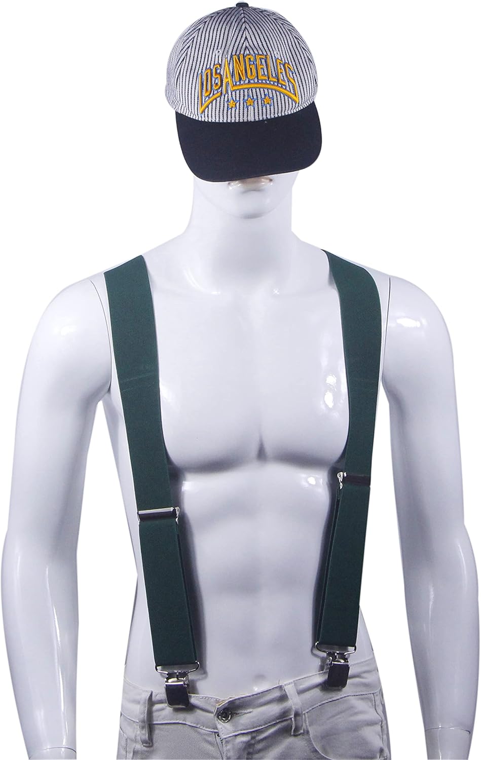 Men's Suspenders X Back 2 Inches Wide with Extra Heavy Clips Adjustable Braces for Men Suspender - Image 3