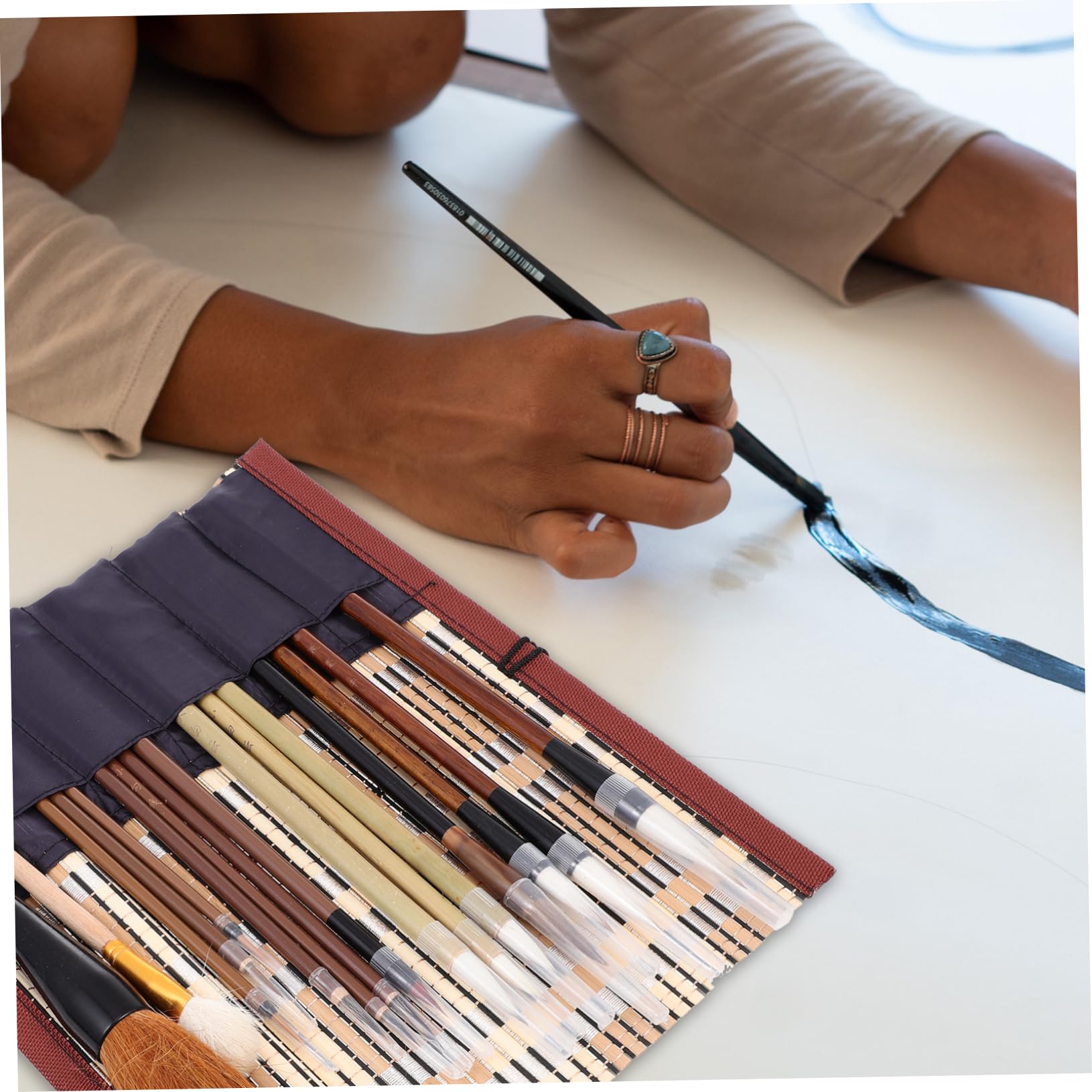 SHINEOFI Set di Pennelli per Calligrafia Cinese, Punta Non Si Divide, Scrittura Fluida, in Legno, per Principianti e Artisti