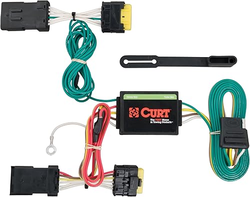 CURT 56185 Arnés de cableado de remolque personalizado de 4 pines para el lado del vehículo, se adapta a Nissan Versa Sedan seleccionados sin luces