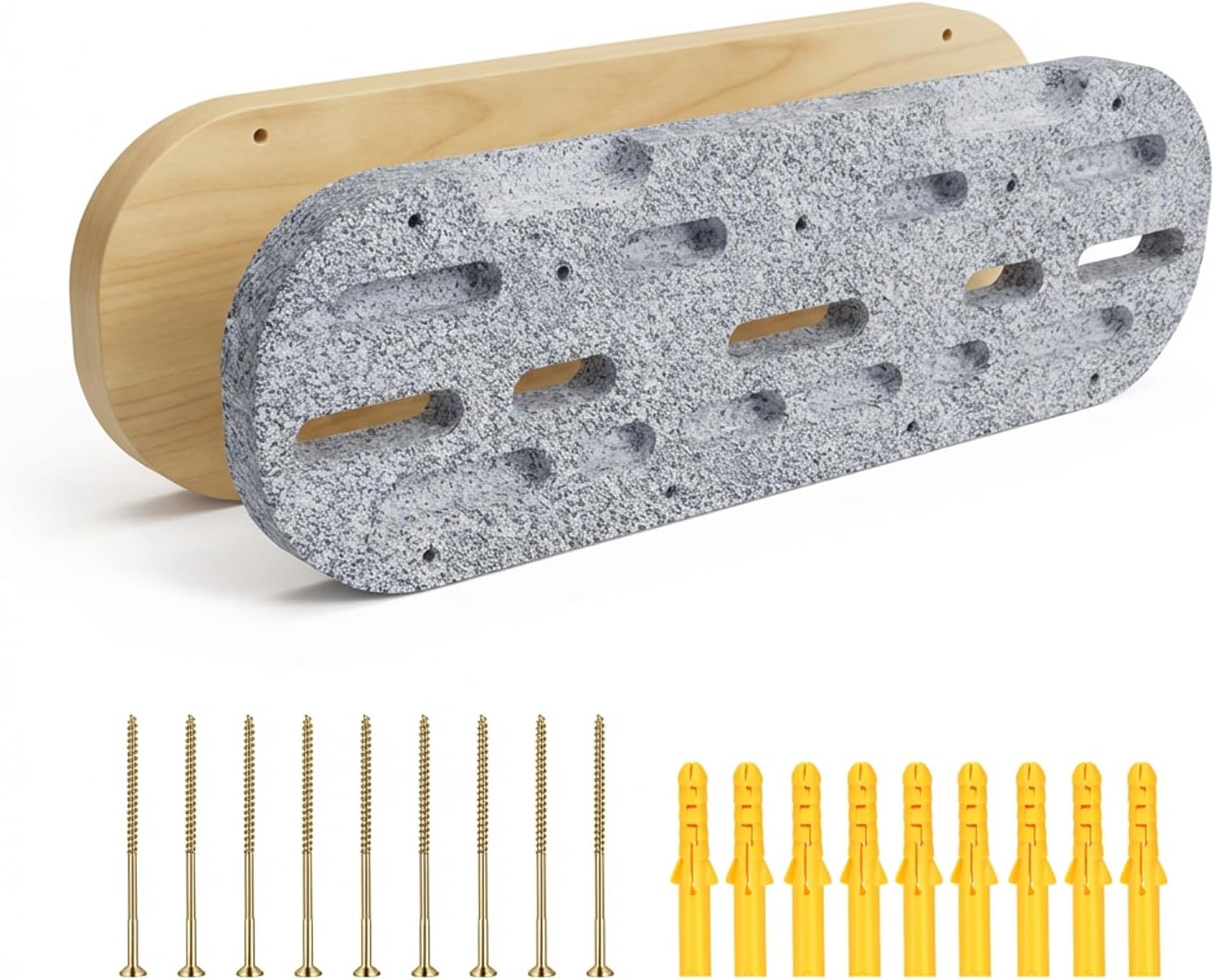 Hangboard, Portable Hangboard Rock Climbing Training Board, Natural Marble Hang Board for Climbing - an Authentic Climbing Experience, Climbing Pegboard - A Great Gift for Climbers