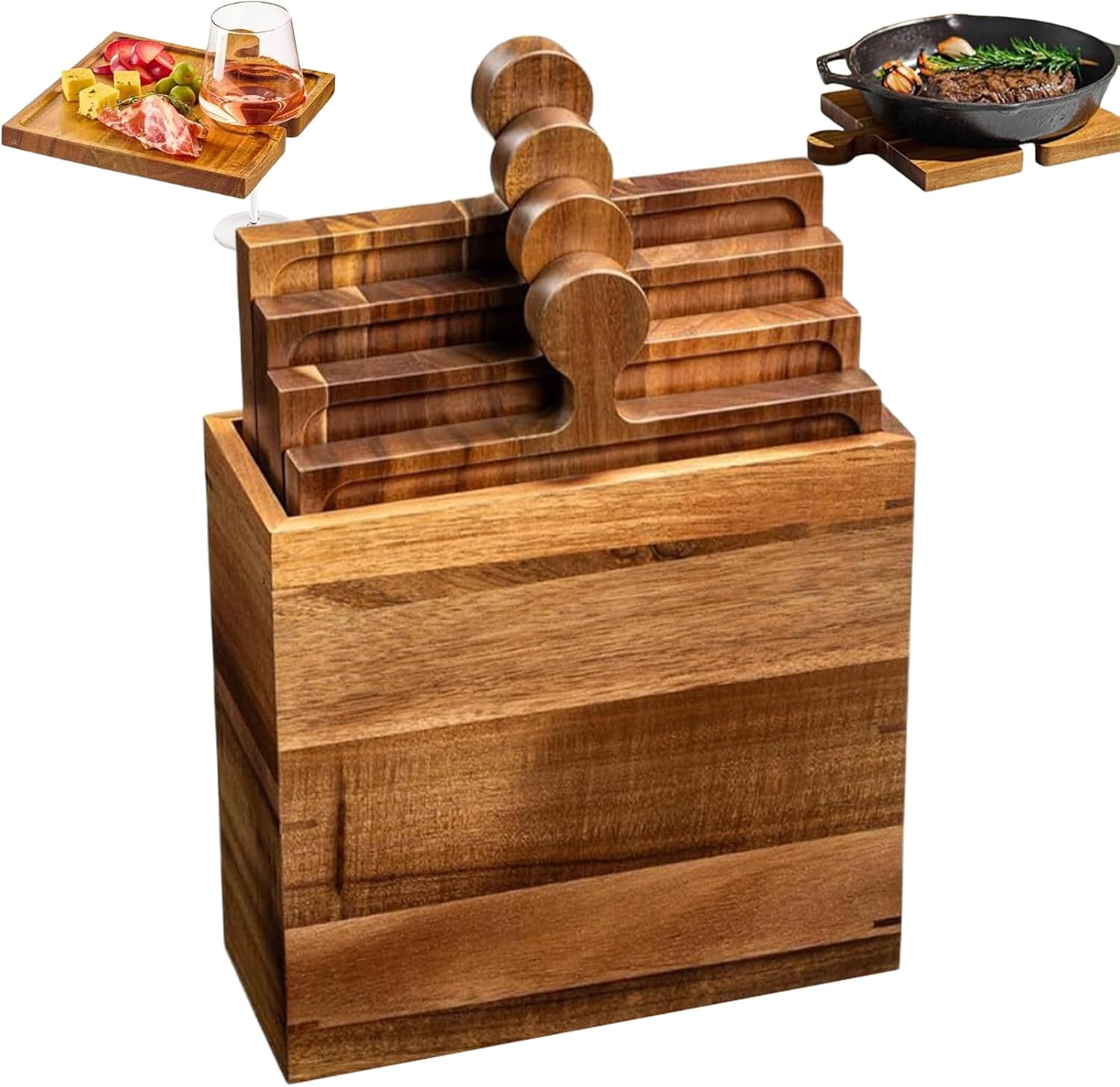 Wooden Charcuterie Board, Wipe Clean Serving Tray, 16.12 Inches Cutting Board with Smooth, Cheese Platter, Meat Boards with Rustic Design, Kitchen Tray for Holiday and Family Gatherings