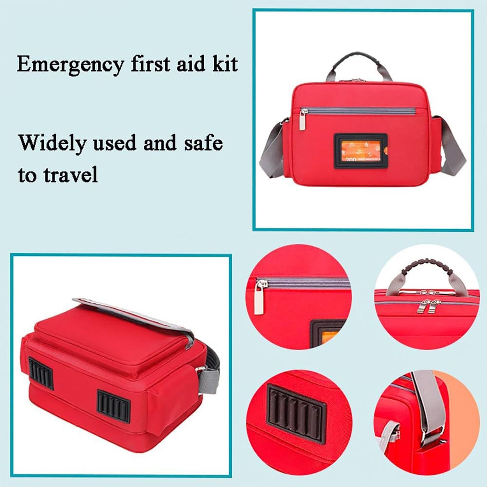 Bolsa médica, bolsa para emergencias, bolsa para traumatismos, bolsa de almacenamiento para enfermeras de atención médica a domicilio, EMT, EMS, policía, bomberos, oficiales de seguridad (azul)