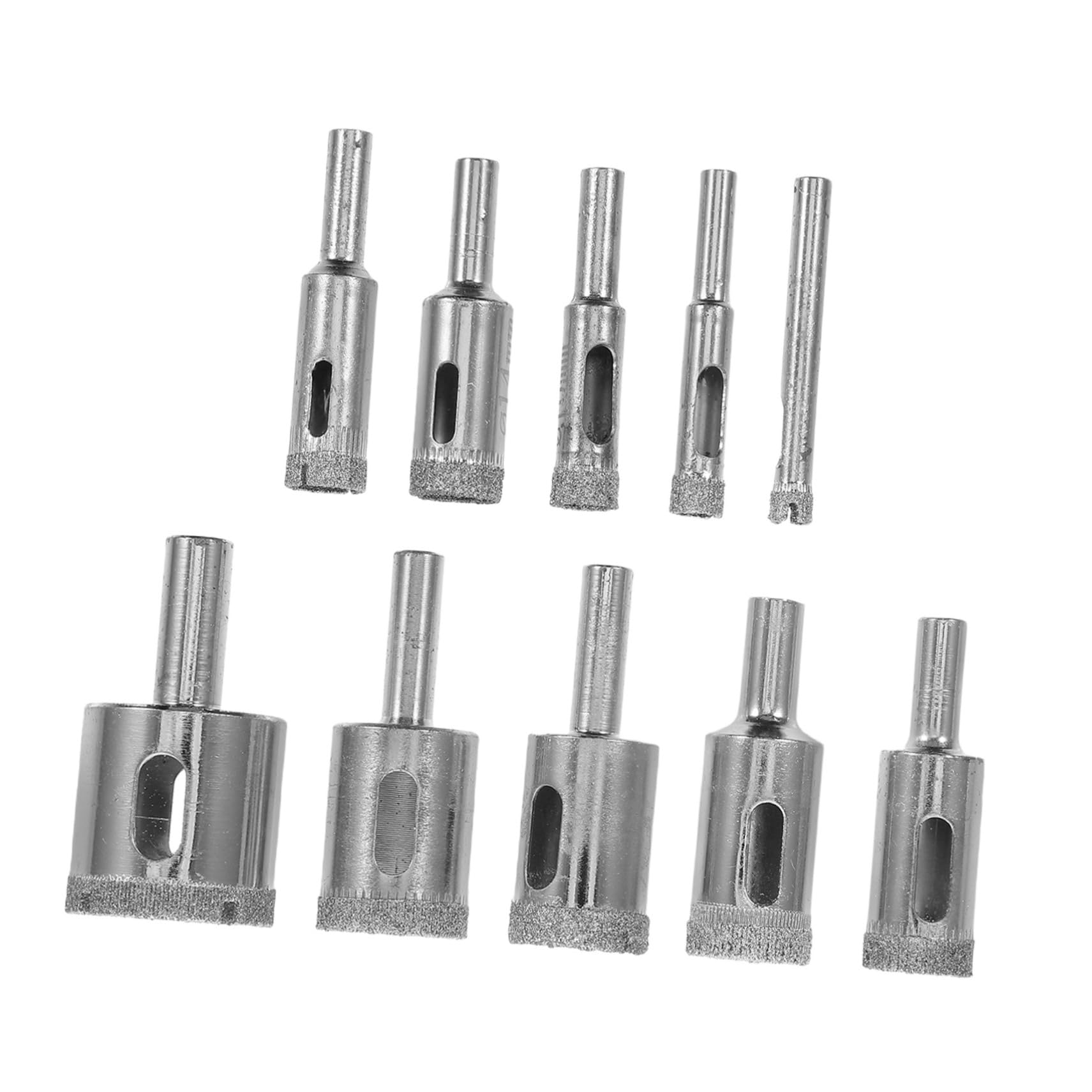 PRETYZOOM Integrated Steel Tile Drill Bits Set 10pcs Sizes 6/8/10/12/14/16/18/20/22/30mm Efficient Drilling Forceramic and Porcelain