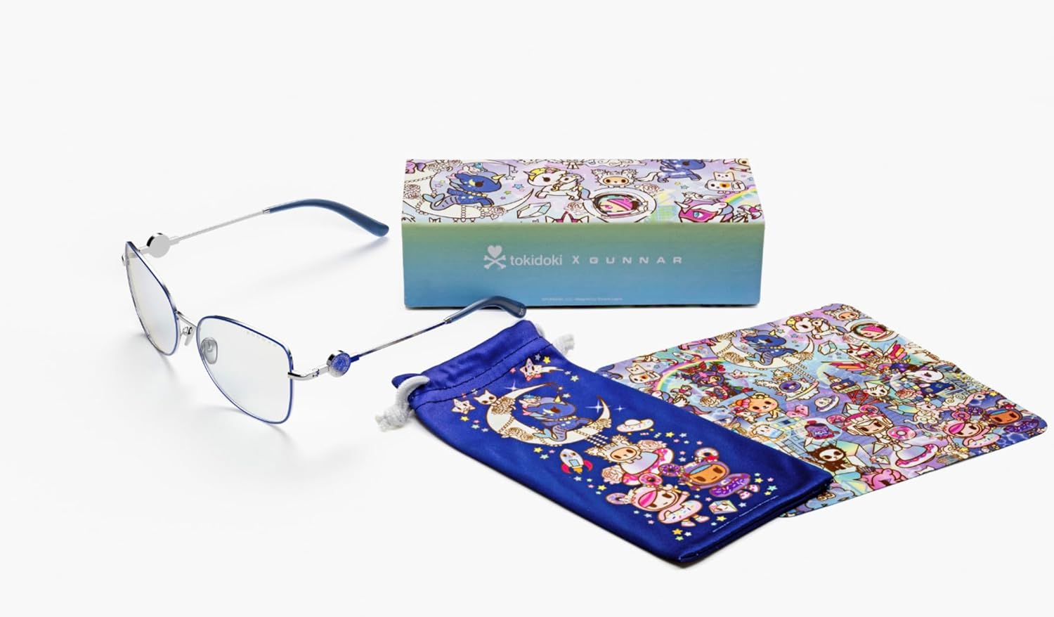 GUNNAR Computer Glasses - tokidoki Digital Princess Periwinkle Clear Lens - Blue Light Blocking Anti Glare