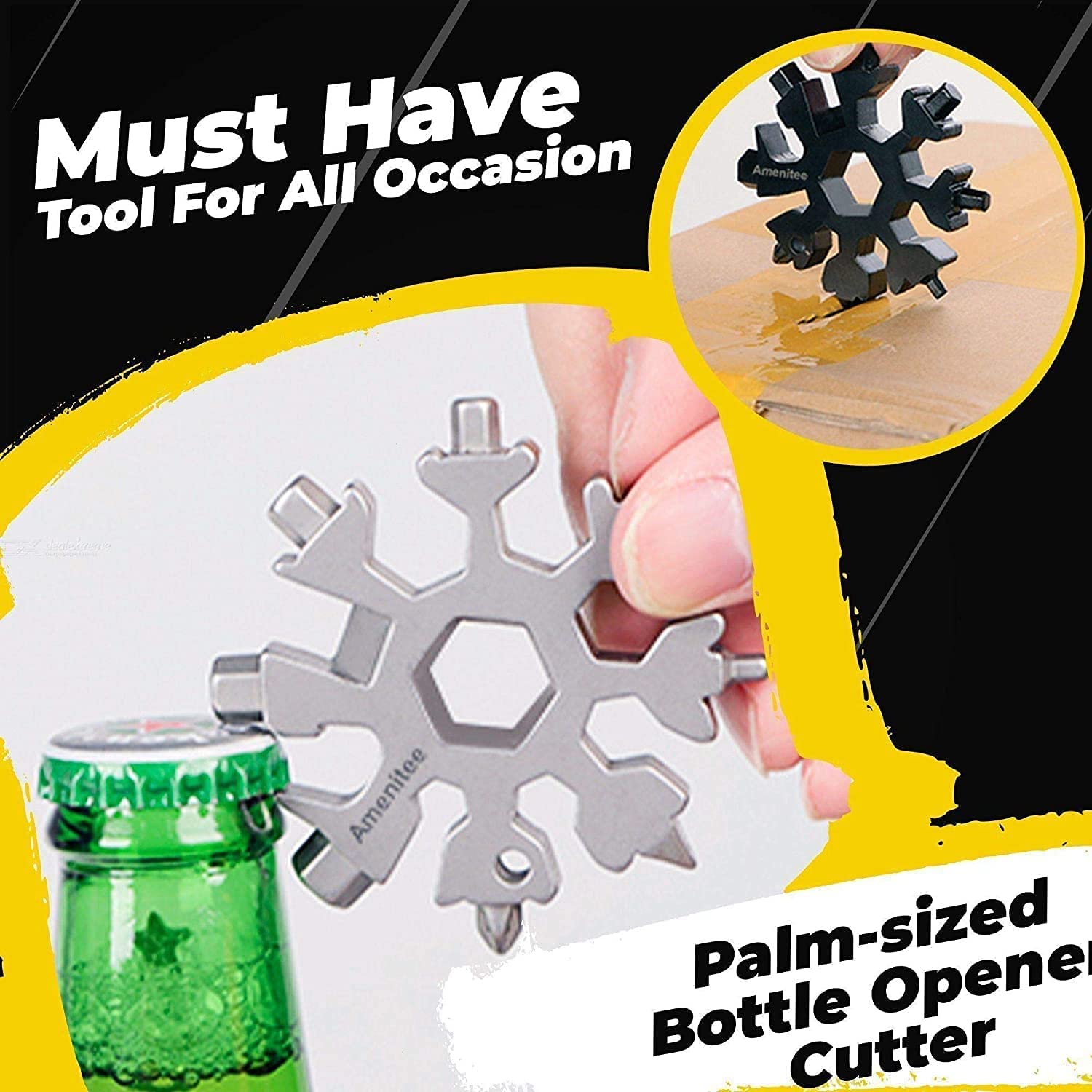TOP SELECT 18-in-1 Multi-Tool, High‑Carbon Steel Spanner, Allen Wrench, Keychain Screwdriver, Bottle Opener Tool, Outdoor Wrench Multi Hand Tool (Silver) 1