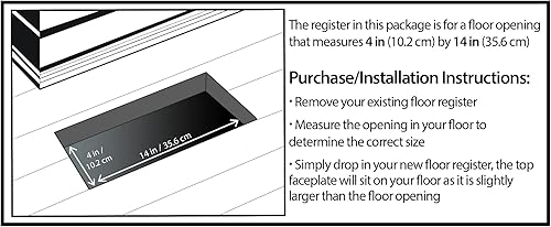 Miniatura 4 de Decor Grates AJH414-NKL - Registro de suelo oriental de 4 x 14 pulgadas, níquel cepillado