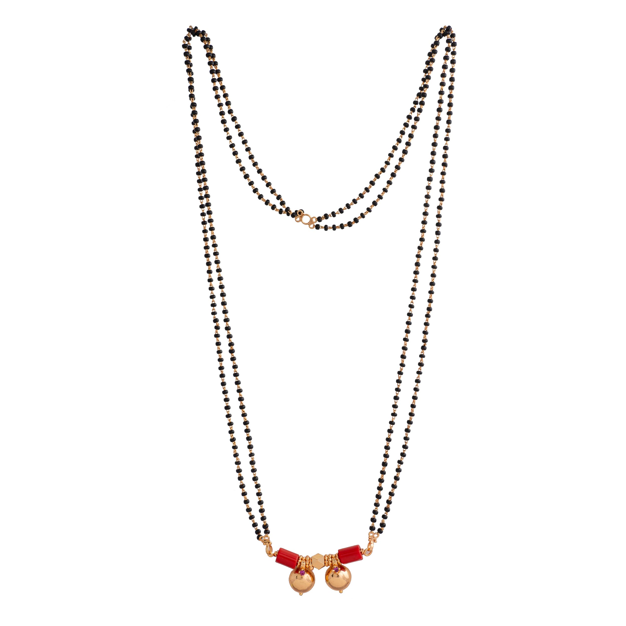 black beads Mangalsutra karimani 30" with vati No.1191A