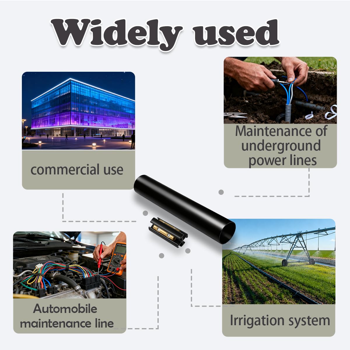 4Pcs Underground Wire Splice Kit Suit for 14/3 to 8/3 Range Direct Burial Uf Wire Electrical Repair Handle up to 600V Maximum with Heat-Shrink Connector & Tubes Heavy-Duty Electrical Repair
