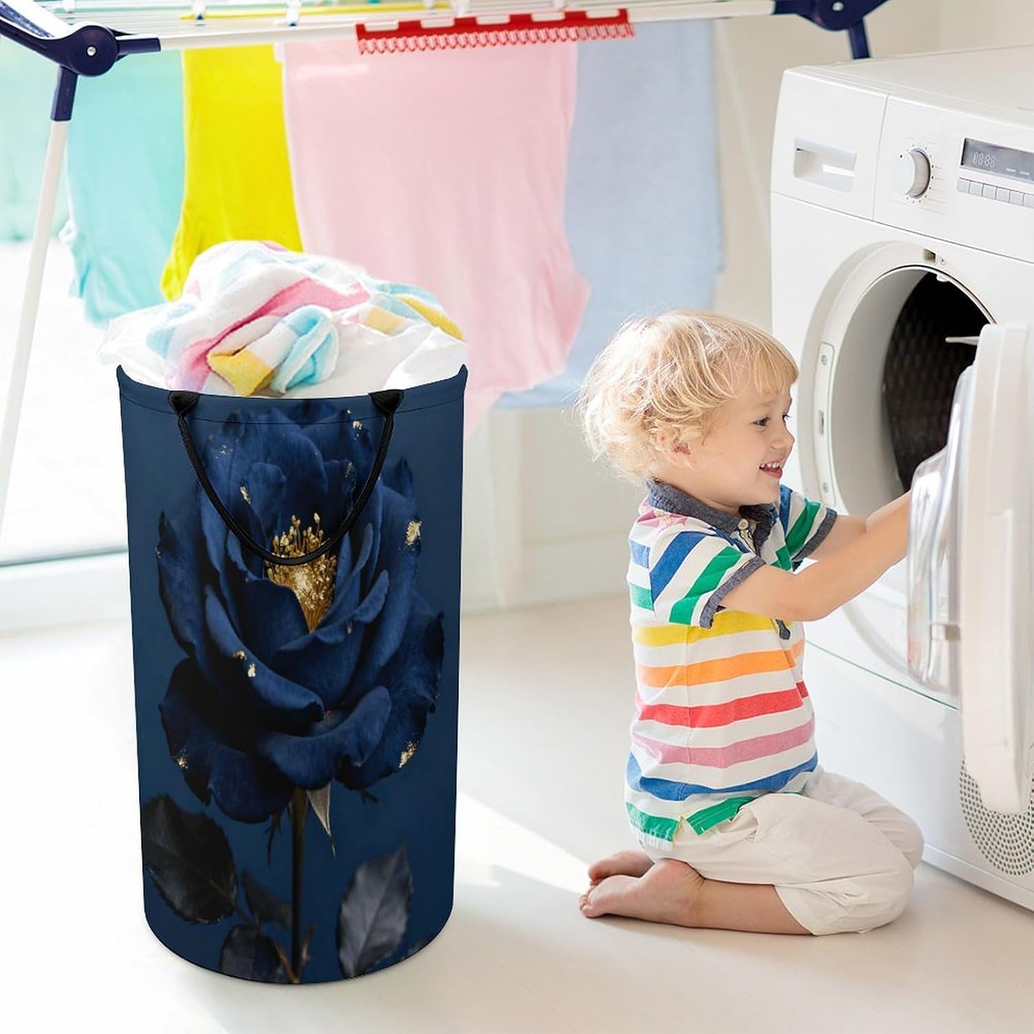 Dirty Clothes Basket Extra Large 110l Open Top Laundry Hamper With Portable Carry Handles, Foldable Waterproof Clothes Basket Spacious Laundry Bag For Bedroom Bathroom Laundry Room Dorm