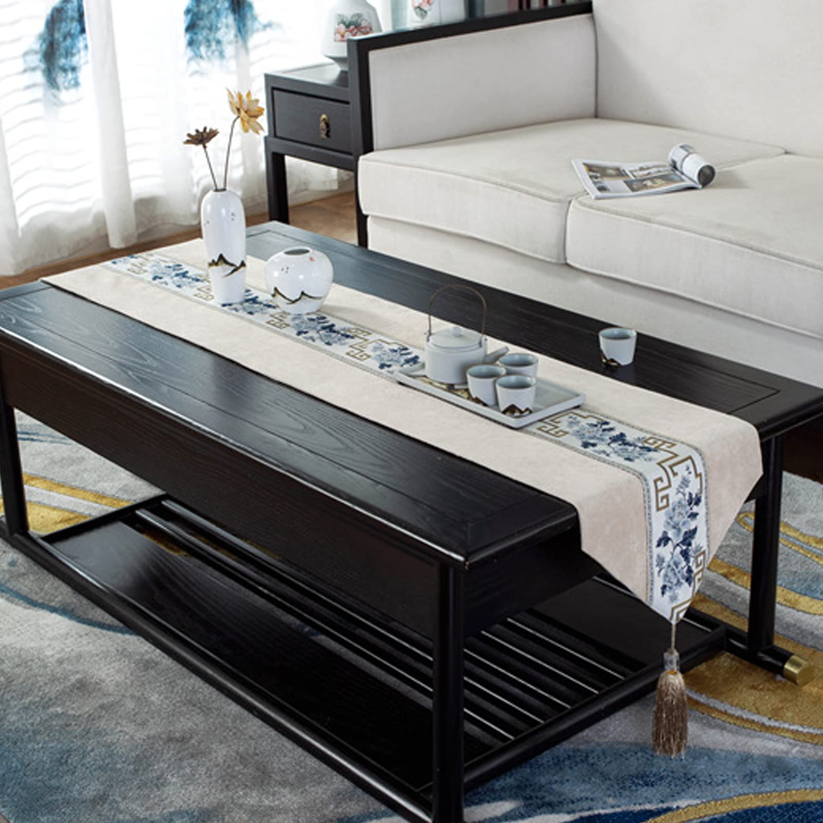 Runner da tavola lungo 178 cm, biancheria da tavola rustica per sala da pranzo, matrimoni, feste e tavolini da caffè, decorazione versatile per la casa