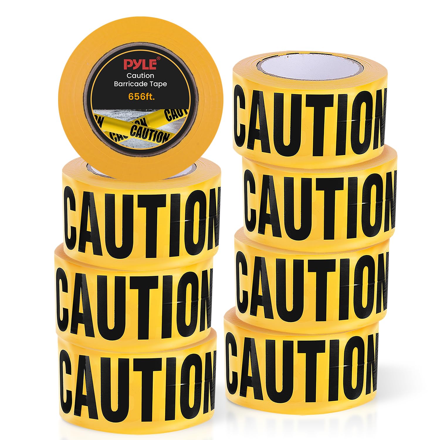 Pyle 12 Pieces Safety Yellow Caution Do Not Enter Tape Set - 200 Meters Long Tape Roll Suitable for a Wide Range of Applications, Including Roadworks, Events, and Hazardous Areas — Amazon image 8