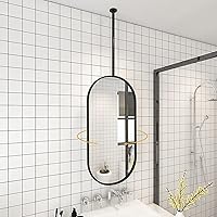Vista 1 de Espejos de pared para baño, espejo ovalado de baño, espejo suspendido con marco de metal, modernos espejos nórdicos verticales u horizontales