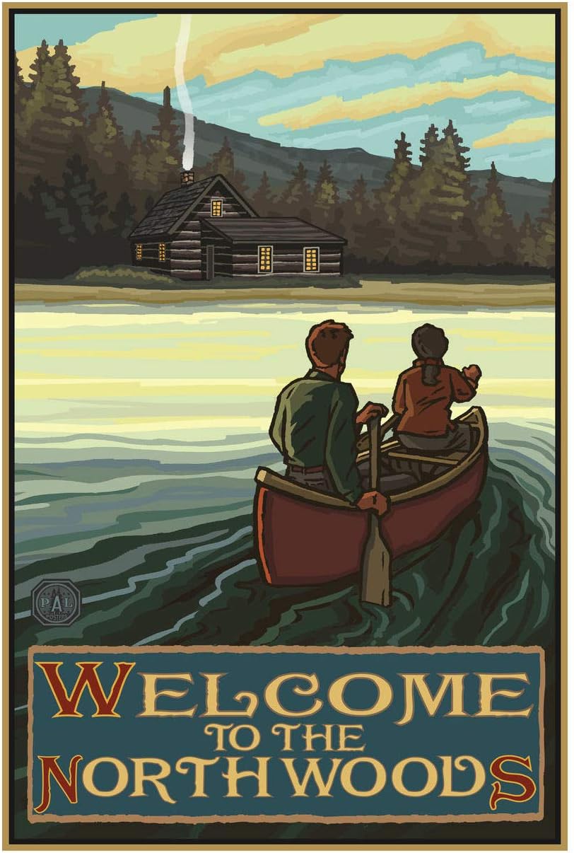 Amazon.com: Welcome To The Northwoods Minnesota Lake Canoers Hills ...