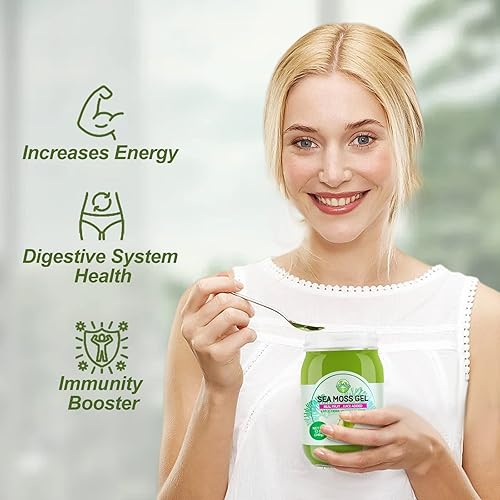 Miniatura 5 de Gel de musgo marino orgánico crudo irlandés Seamoss Gel Vegano Superalimento Inmune y Digestivo Apoyo Vitamina Mineral, Manzana 12oz
