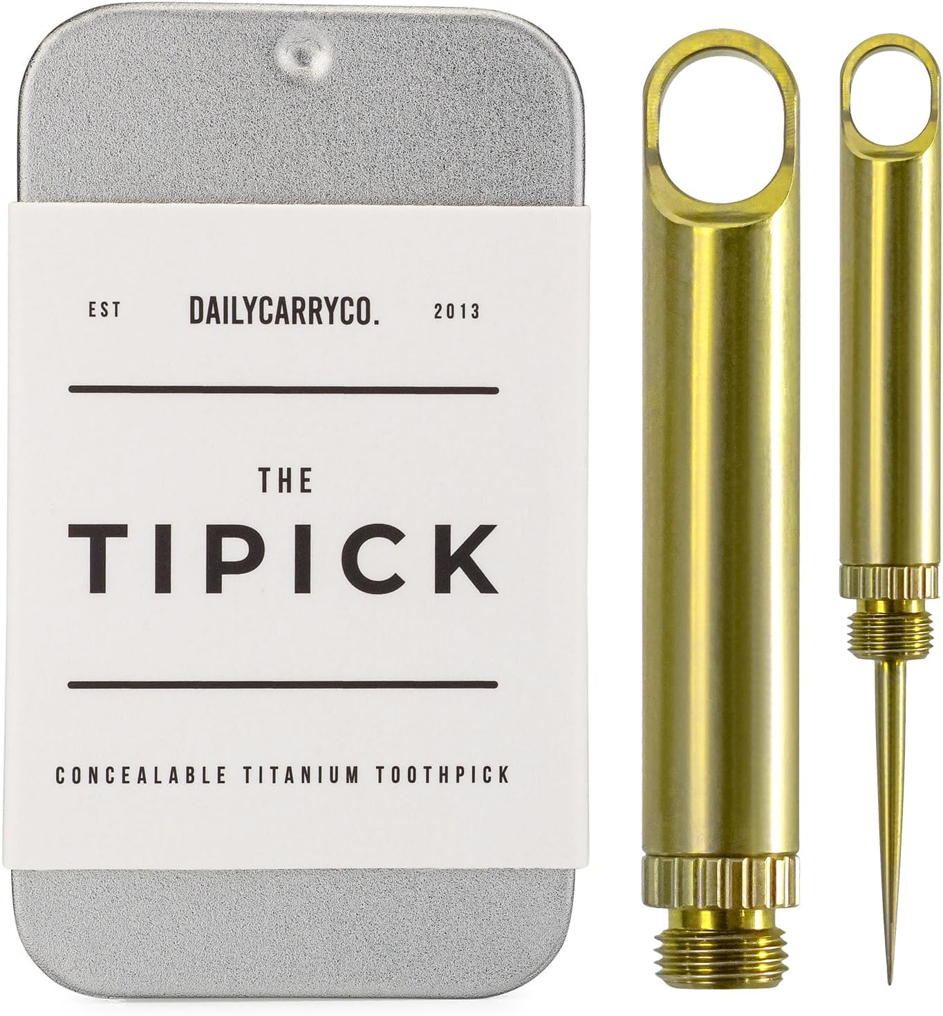DAILYCARRYCO. TiPick Titanium Toothpick - Portable Metal Travel - Reusable EDC Micro Toothpick - Compact & Convenient - Carry On-The-Go - Titanium Construction, Ice Blue