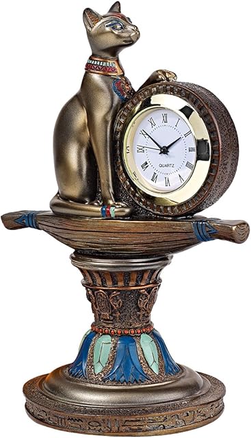 Design Toscano QL2095 Bastet's Egyptian Altar Timepiece