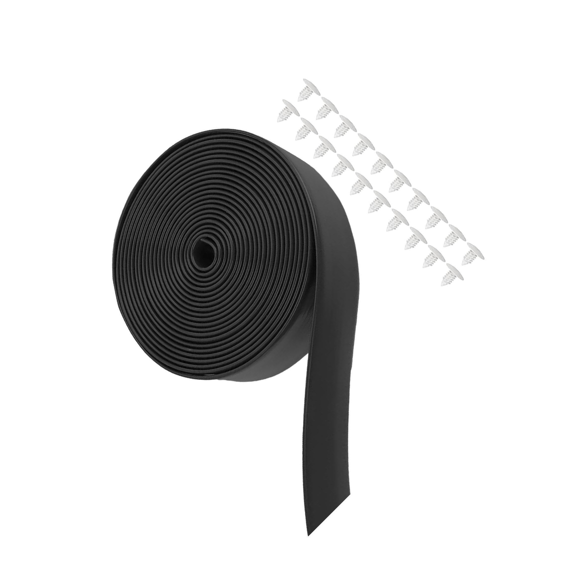 TWISAXC Vinyl Straps For Patio Chairs Repair Heavy Duty PVC Straps Offer Reliable Fixing Solution For Lawn Chairs Or Furniture Upgrades Chair Vinyl Strap With 20 Rivets Outdoor, Black, 5x10ft