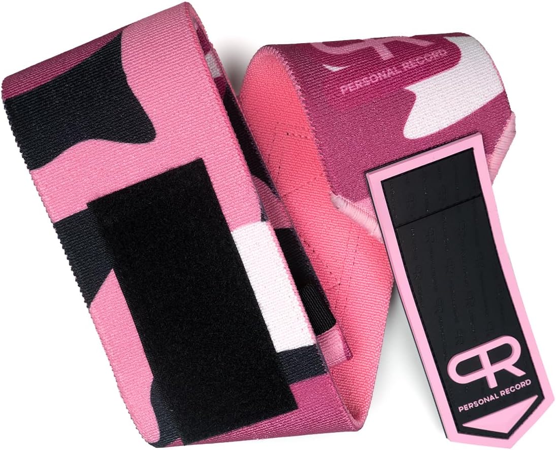 Premium Wrist Wraps and Elbow Wraps Bundle Larry Wheels Weightlifting and Powerlifting, Heavy Duty Construction, Easy to Adjust (Pink Camo)