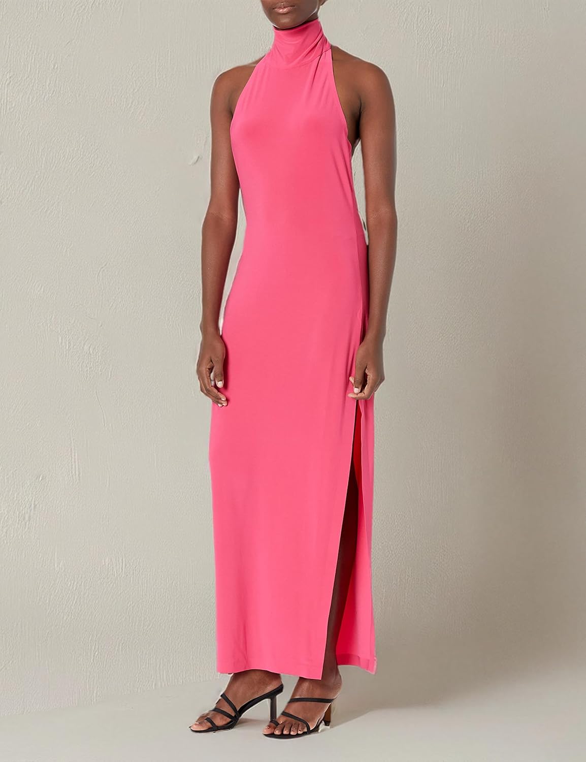 Norma Kamali Women's Halter Turtle Side Slit Gown - Image 3