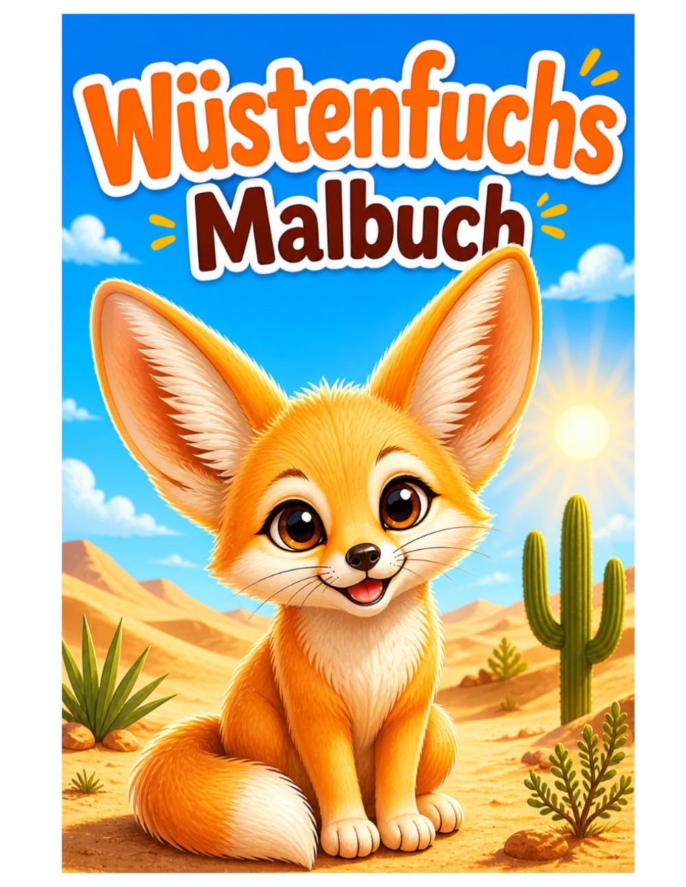 Wüstenfuchs Malbuch: Niedliche Wüstenfüchse, süße Tiermotive und kreative Ausmalbilder für Kinder und Erwachsene