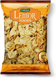 Lemor Papdi Gathiya Fiki Papdi (400 Gms, 2 Packets of 200 Gms Each) | Crispy Pure Besan Namkeen Snacks for Foodie Indians
