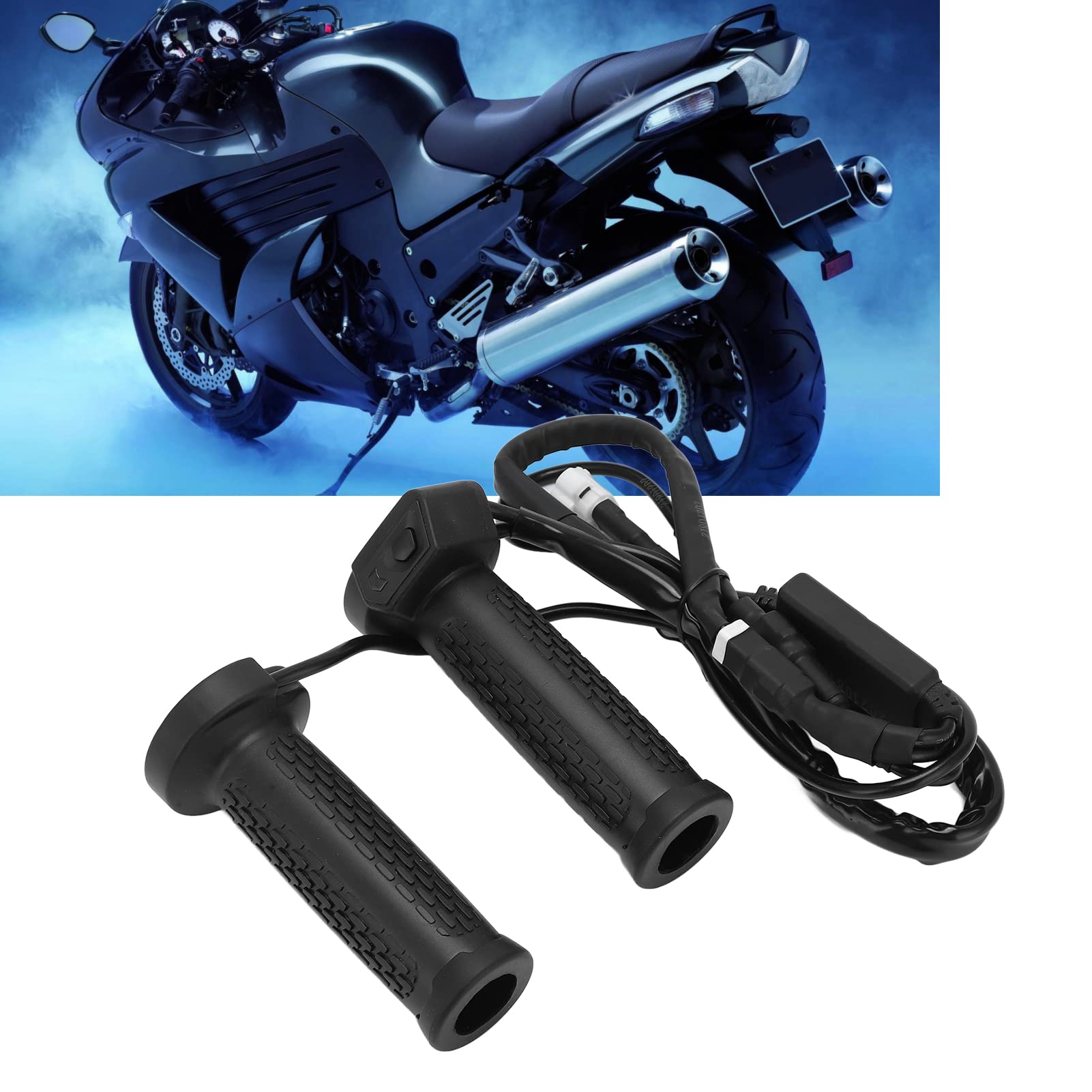 Calivoc Beheizte Lenkergriffe, 5-stufige Temperaturregelung und elektrische Griffwärmer, Universal 22mm 12V für Motorrad ATV