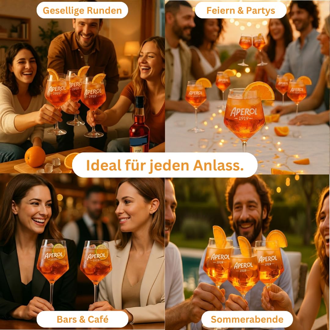 Maxito Aperol Gläser von hervorragender Qualität mit 400 ml im 4er Set als Geschenke für Frauen oder Aperol Geschenk I Aperol Spritz Gläser I Cocktailgläser I Aperol I Hochzeitsgeschenk I Geschenkbox