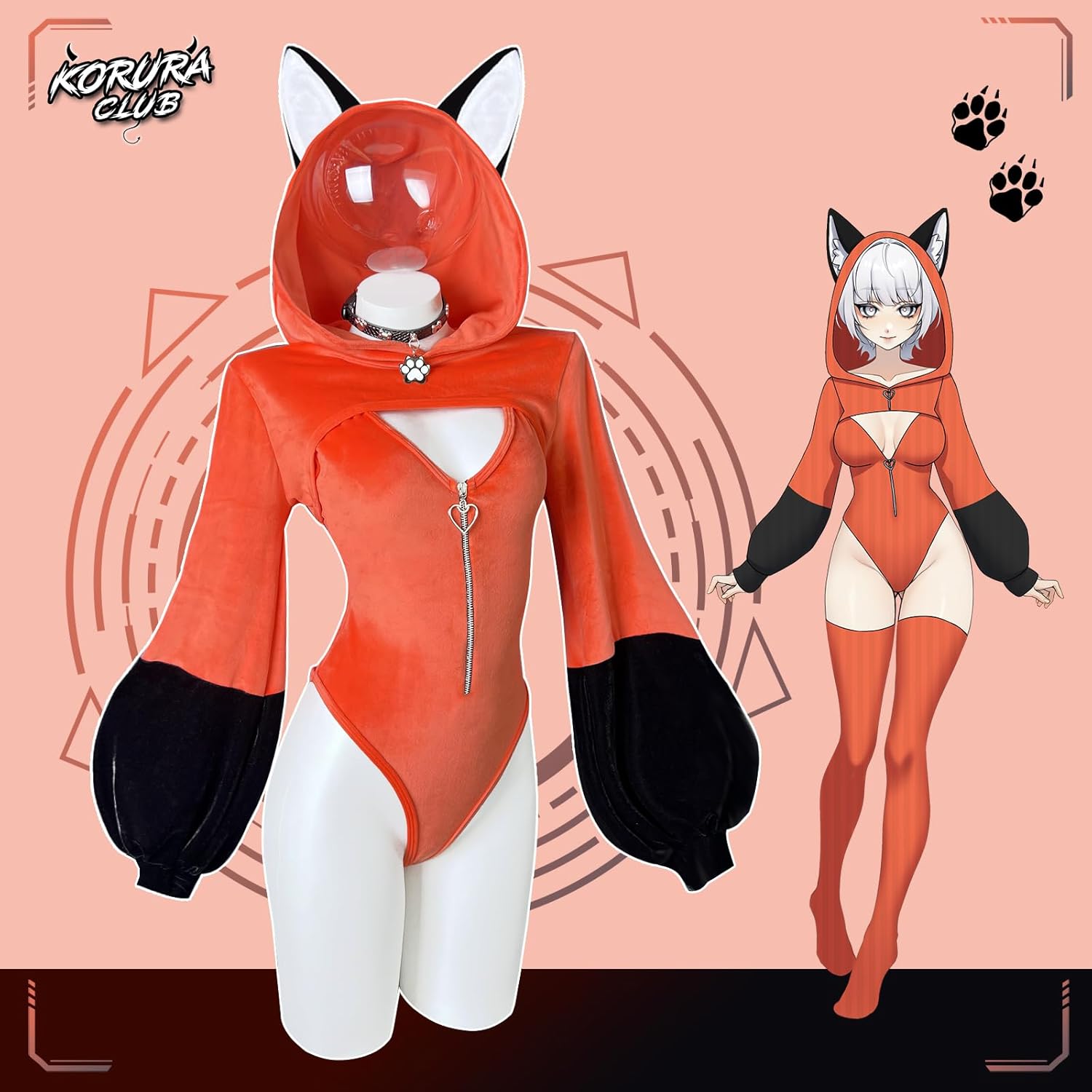 KORURACLUB kawaii cosplay anime lingerie sexy cosplay fox sexy costumes for women fox bodysuit - Image 4