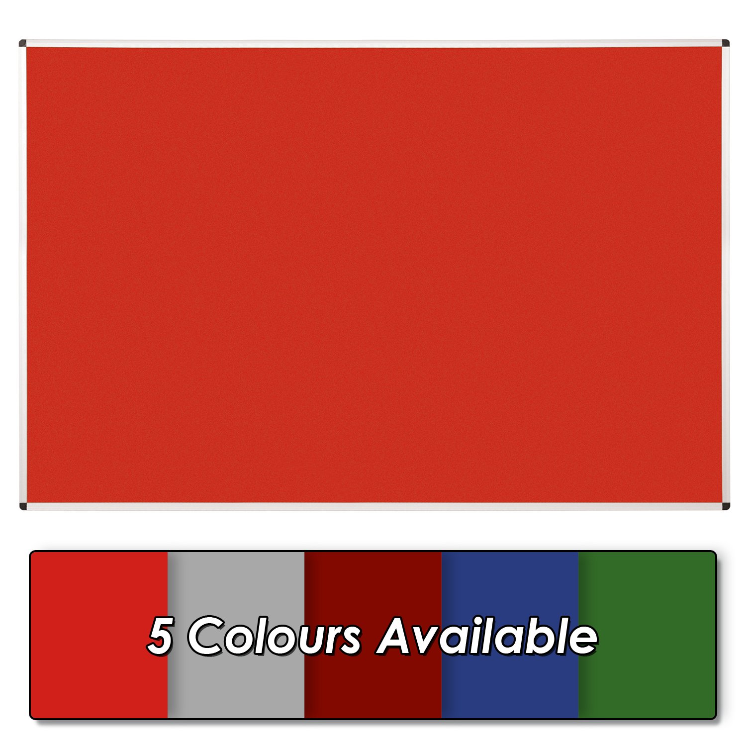 Wonderwall Large Felt Display Noticeboard 180 x 120cm - Aluminium Frame & Fixings, 6 Colours to Choose from, Including (Red) - for Office, School โ image 1