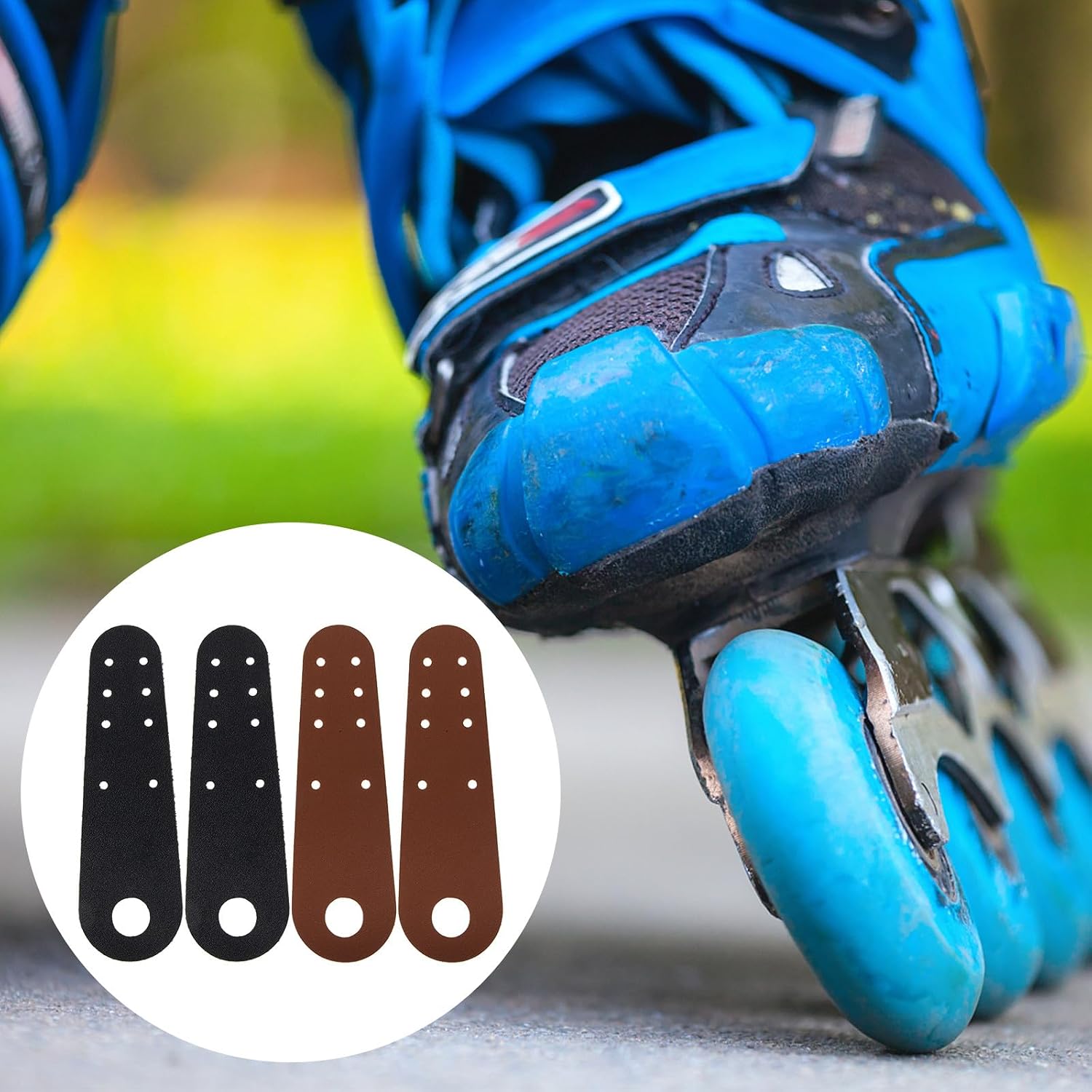BESPORTBLE Roller Skate Toe Guards Protective Covers 4pcs Faux Leather Toe Caps for Roller Skating Accessories