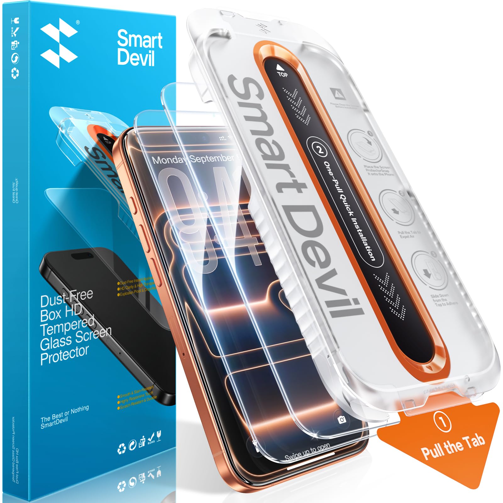 SMARTDEVIL 2 Pack Screen Protector for iPhone 17 Pro