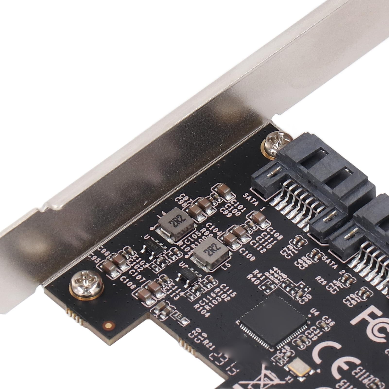 Carte D'extension PCI-E SATA 4 Ports PCI-E X1 vers SATA 3.0, Carte Contrôleur 6Gbps, Adaptateur PCI Express SATA3 Haute Vitesse pour Ordinateur de Bureau