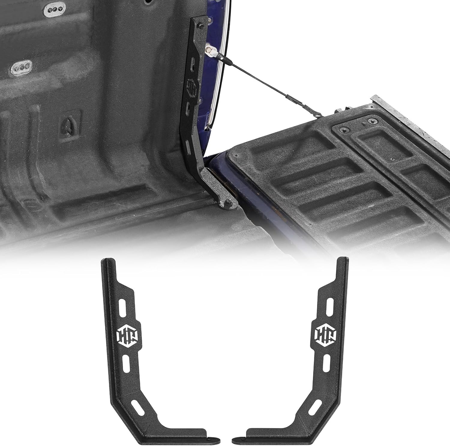 Hooke Road Colorado Bed Channel Stiffener Support Brackets for 2015-2022 Chevy Chevrolet Colorado & GMC Canyon Pickup Truck - Pair