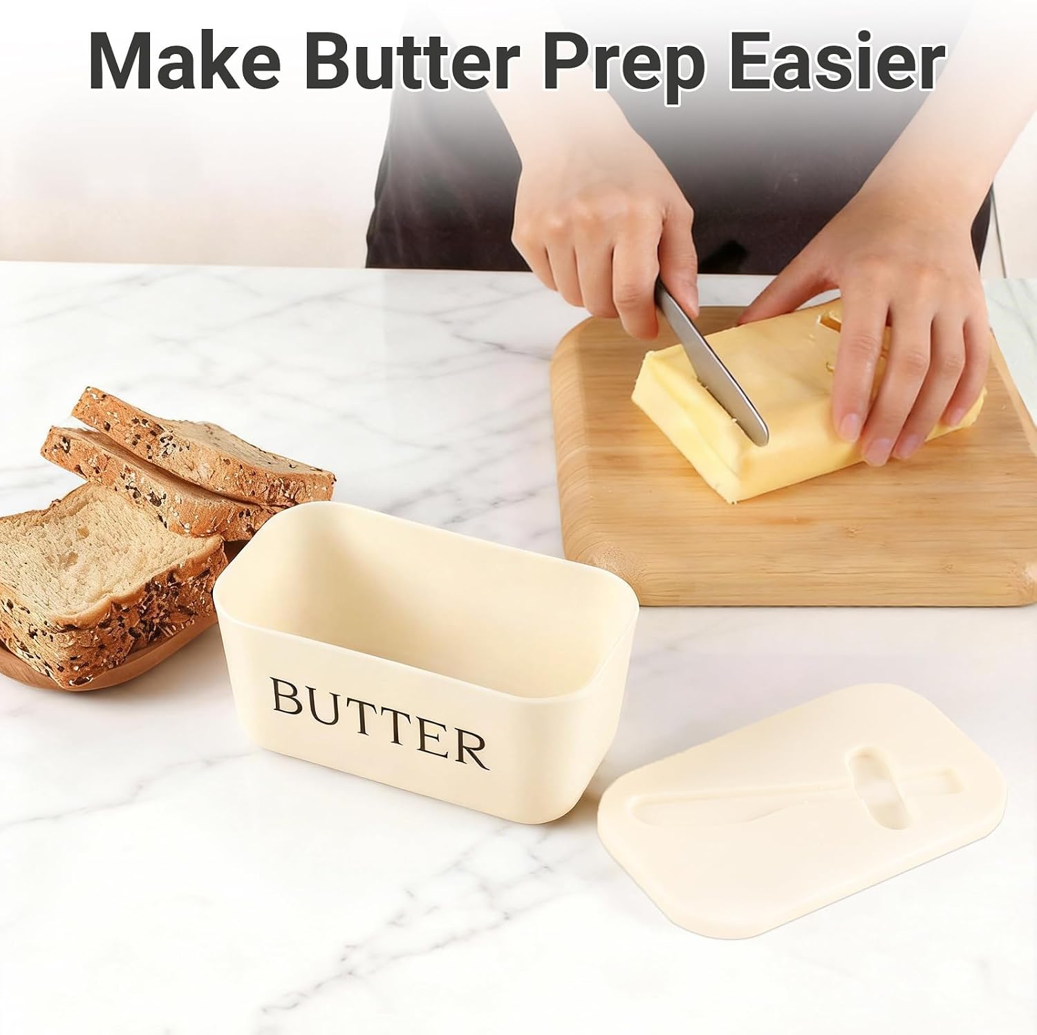 Butter Dish with Lid, Countertop & Fridge Butter Holder