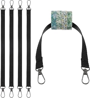 4 Pack Electrical Tape Holders, Tool Belt Accessories, Black Polyester Tape Holder with Snap Hooks for Tool Belts, Pouch Bag, Tool Box and Construction (Black)