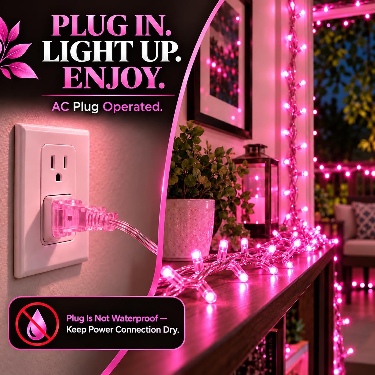 Pink LED String Lights - 20M Glow for Home & Events -9
