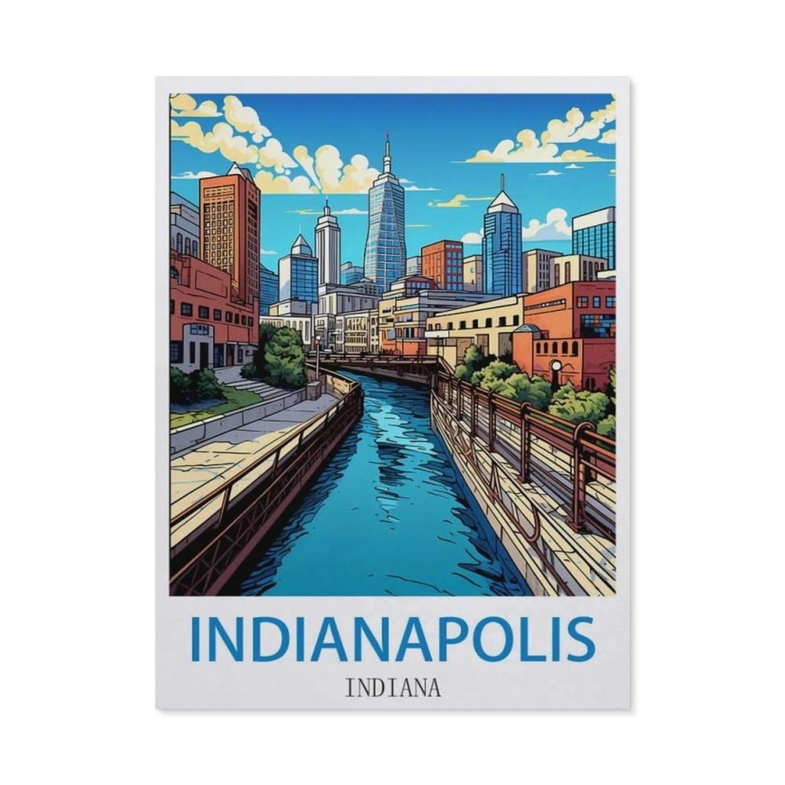 BEAYODKP 5D DIY Diamond Painting kit，Indianapolis Indiana，Round Resin Diamond Cross Stitch, Home Decoration Gift（40 x 50 cm/15.74 x 19.68 inches）-CO59