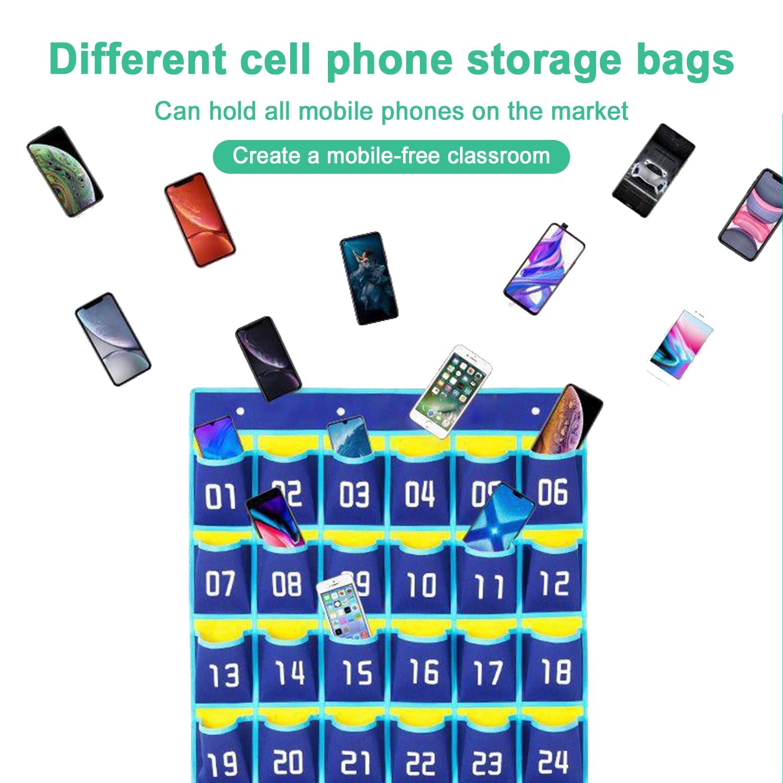 Marvellous Organizer da Parete con 30 Tasche Numerate, Borsa portaoggetti Portaoggetti da Parete,Organizer da appendere,per Classi, per Riporre Calcolatrici e Cellulari