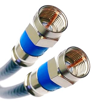 PHAT SATELLITE 50ft Solid Copper Siamese Dual RG6 COAXIAL 3Ghz UL CM CL2 Rate in-WALL Installation 75 Ohm Directv Dish Satellite Internet Cable HD Antenna Belden Purple Compression CONNECTORS INTL