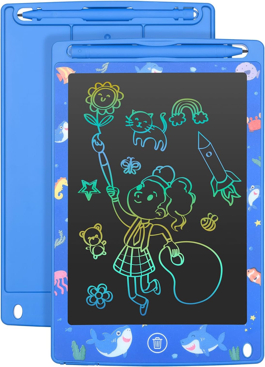 Mafiti LCD Writing Tablet 8.5 Inch Electronic Writing Drawing Pads Portable Doodle Board Gifts for Kids Office Memo Home Whiteboard Blue