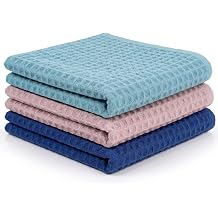 3 Pack 100% Cotton Wash Cloth, 13x13 Inch Highly Absorbent and Soft Feel Fingertip Towels, Machine Washable Washcloths for Bathroom, Gym, Hotel, Spa and Kitchen, 3 Colors