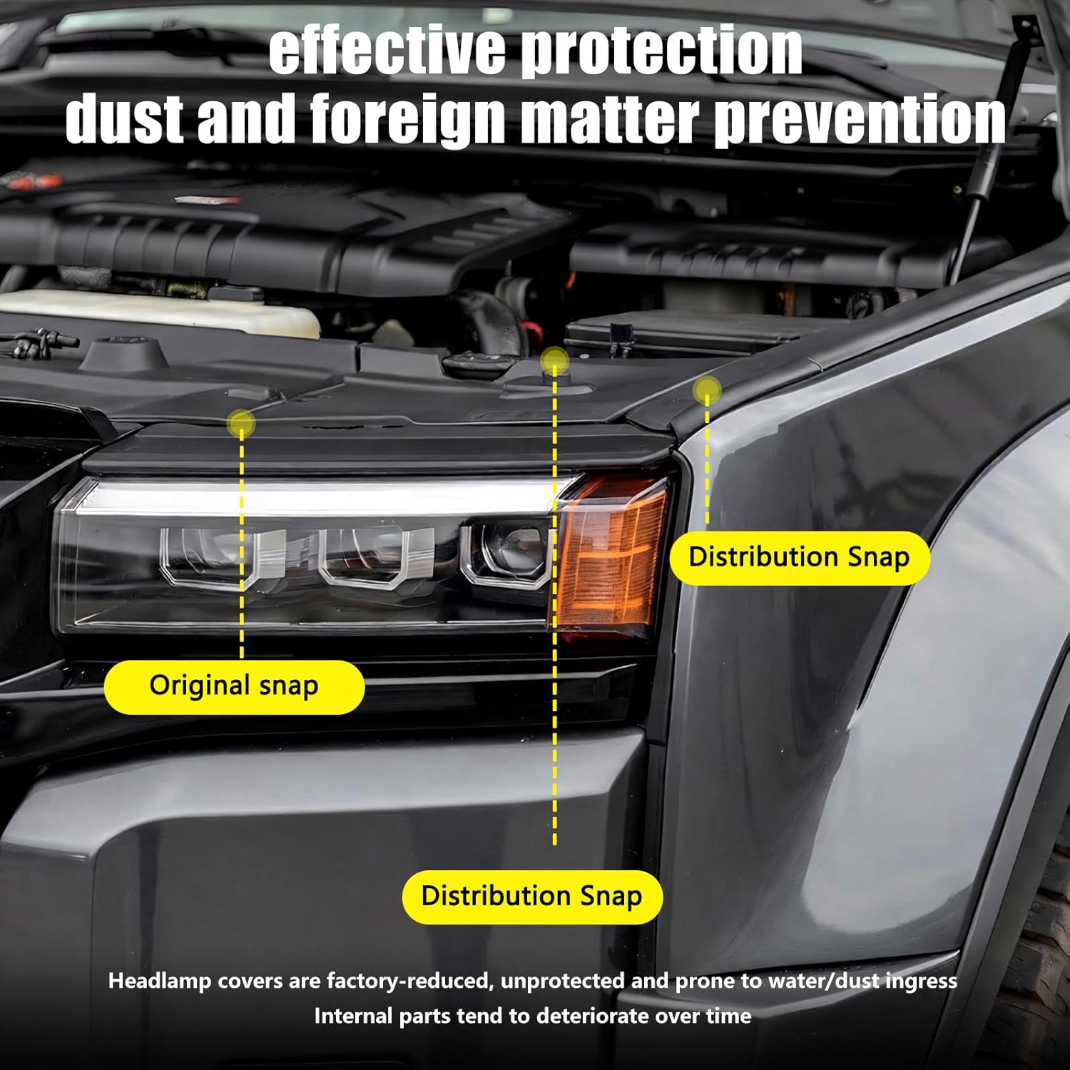 Headlight Cover Plate for 2024 2025 Toyota Land Cruiser 250 & 1958 Prado LC250 Exterior Engine Compartment Protection Cover Plate