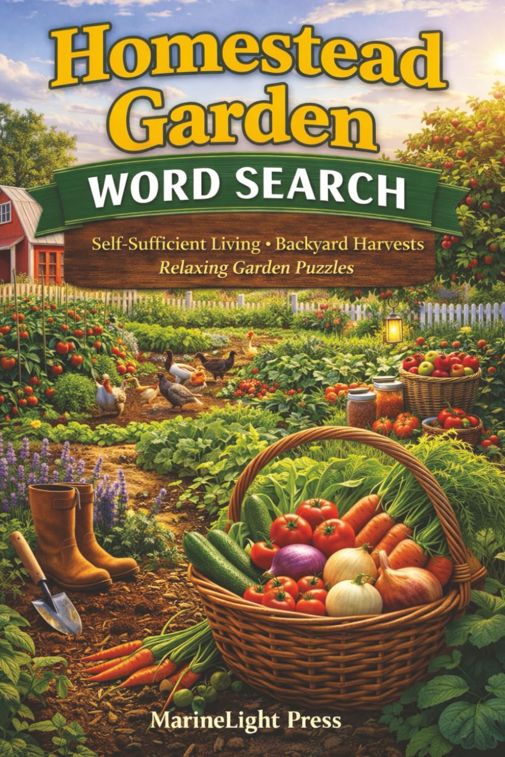 Homestead Garden Word Search: Self Sufficient Living - Backyard Harvests - Relaxing Garden Puzzles