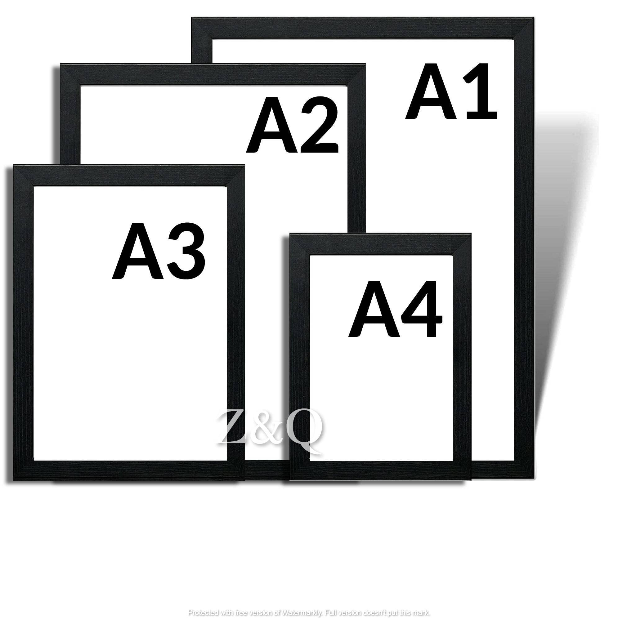 Z&Q Poster Photo Frame Display A1 A2 A3 A4 Square Panoramic Black Picture Frame For Wall Portrait & Horizontal 30x15mm Molding Lightweight Shatterproof Acrylic Glass - 60 x 30cm