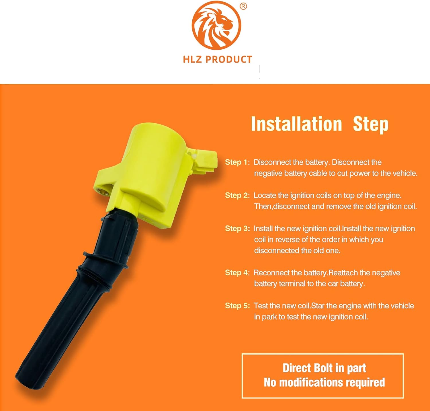 HIGH PERFORMANCE Ignition Coil Pack OF 8 Compatible with Ford Mercury F150 F250 E150 E350 Lincoln Navigator Town Car Crown Victoria Expedition Mustang 4.6 5.4 6.8 V8 V10 for DG508 FD503