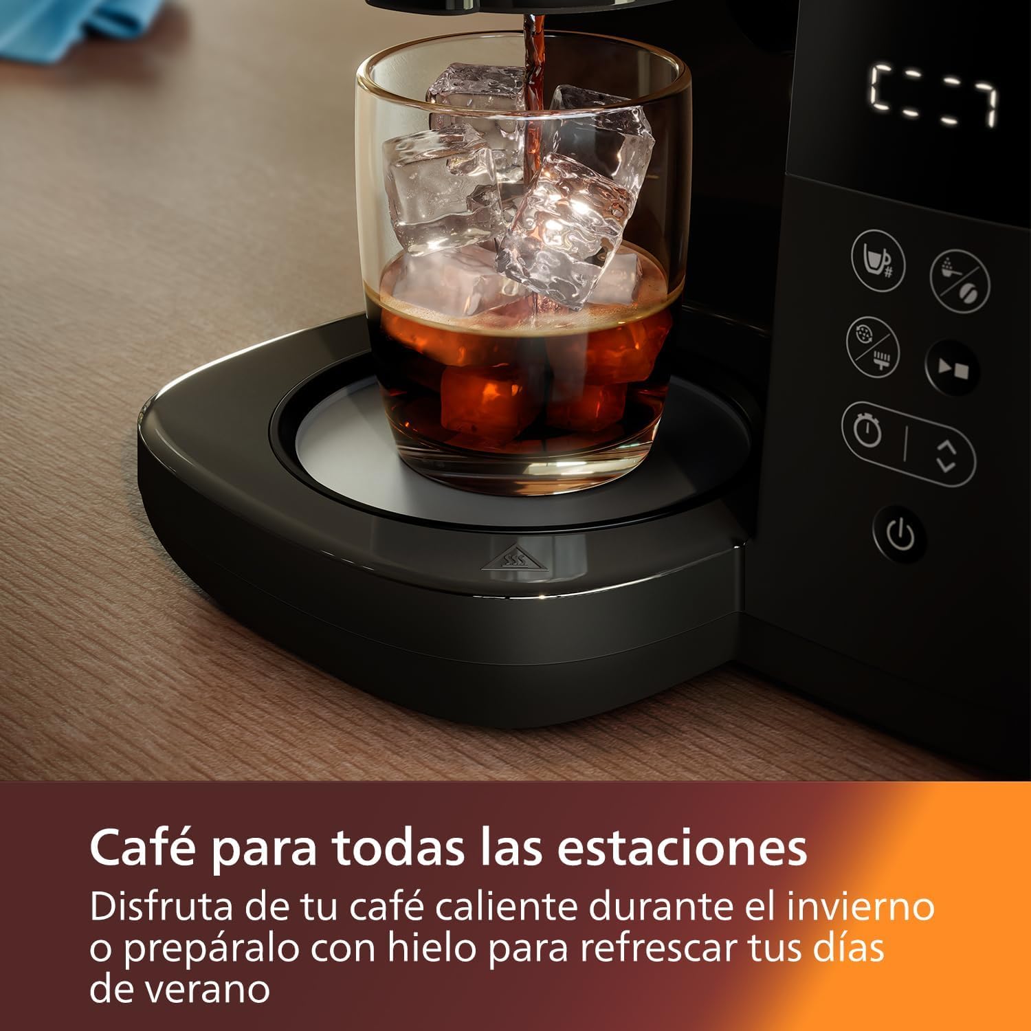 PHILIPS Todo en 1 Cafetera de goteo - molinillo cónico incorporado para granos frescos - preparación en jarra de vidrio de 1,25 L o directamente en taza, selección de intensidad y grosor (HD7900/50)