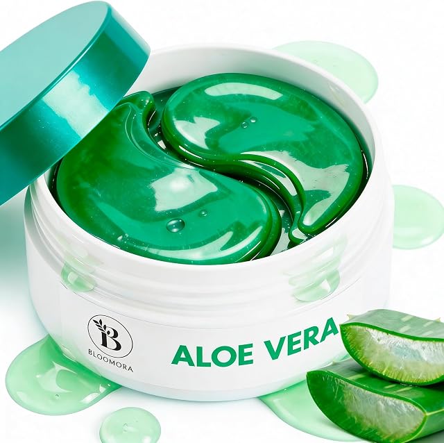 BLOOMORA Aloe Vera Sous les yeux (30 Pairs), Masque d'oeil de refroidissement pour les yeux puants & Cercles foncés, Gel Pads apaisants avec hydratation, soin de la peau & Cadeaux d'entraide pour les femmes